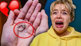 BREAKING MY FIANCE'S ENGAGEMENT RING PRANK! *SHE CRIES*