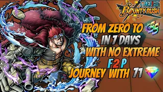 From ZERO to SS in 7 days with no EXTREME ! | One Piece Bounty Rush | F2P Journey with 71 gems