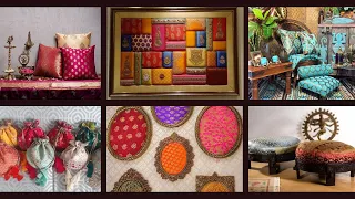 Fabric décor ideas | old saree reuse ideas | Fabric wall art ideas