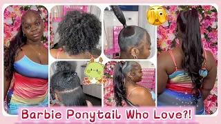 😜Talent! Sleek High Barbie Ponytail w/ Weave On Natural Hair | Step By Step Tutorial Ft. @UlaHair