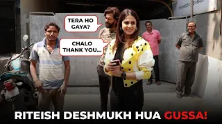 Ohh No!! Riteish Deshmukh Gets Irritated By Fans, Genelia D'Souza Controls Him! WATCH!