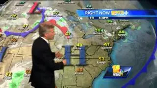 Cold air moving south into Maryland