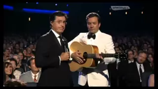 Jimmy Fallon and Stephen Colbert sing at the emmys