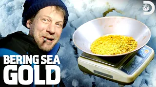 Shawn Finds Huge Gold Nuggets Under the Ice | Bering Sea Gold