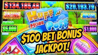 $100 BET BONUS JACKPOT ON HUFF N MORE PUFF!