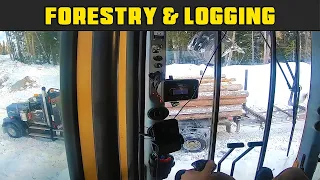 Tigercat 875 Loading Short Log Trucks Inside Cab View - Real Life Forestry & Logging - FDR Logging