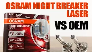 OSRAM Night Breaker Laser vs OEM / Original Headlight Bulbs Comparison