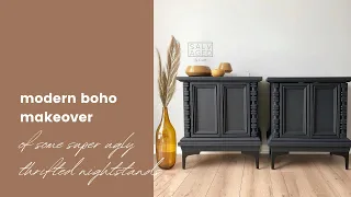 Ugly thrift store nightstands get a modern boho extreme makeover #shorts