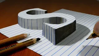 Draw a Letter S on Line Paper   3D Trick Art