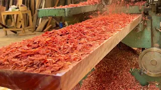 Artistic Dining Table Made from Red Wood _ Be Impressed with This Guy's Woodworking Skills