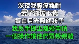 深夜我腹痛難耐，妻子卻拋下我，幫白月光照顧孩子，我反手提出離婚申請，一個操作讓他們眾叛親離！【一窗昏曉】#落日溫情#情感故事#花開富貴#深夜淺讀#家庭矛盾#爽文