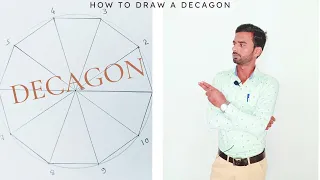 How To Draw A Decagon.? Decagon Kaise draw Karen Hindi.