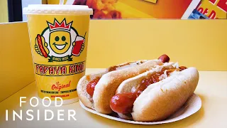 Why New Yorkers Swear By Papaya King's Hot Dog And Fruit Juice Combo | Legendary Eats