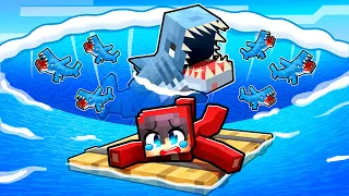 We’re STRANDED By A SHARK TSUNAMI in Minecraft!