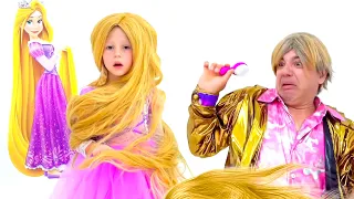 Nastya and Princess Beauty Salon and makeup toy fun story - Kids Video Series