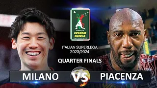 Quarter Finals of Italian Volleyball SuperLega 2023/2024 | Milano vs Piacenza