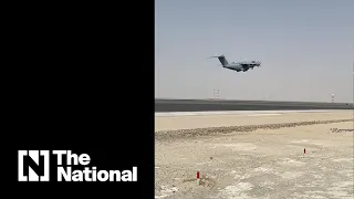 Military plane leaves Dubai airport after evacuation from Kabul