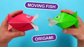 Origami paper fish. Funny Moving PAPER TOYS. Antistress. Easy Origami Pop It Fidgets