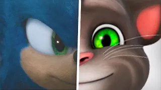 Sonic vs Talking Tom - Sonic The Hedgehog Movie Choose Your Favorite Design For Both Characters