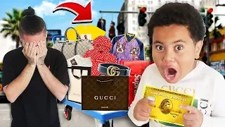 Kid Can Buy ANYTHING He Wants On Brothers Credit Card For 24 Hours - Challenge