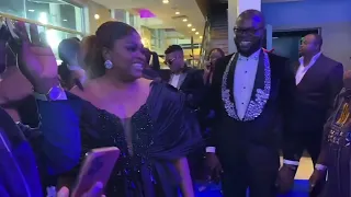 FUNKE AKINDELE AND JJC WALK OF HONOUR AFTER A SUCCESSFUL PREMIERE OF THEIR MOVIE