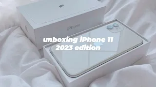 iPhone 11 Unboxing 2023 🐰✨️(white) | Aesthetic Unboxing (128 gb) ♡◇