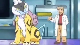 Legendary Raikou Attacks Professor Oak.