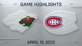 NHL Highlights | Wild vs. Canadiens - Apr 19, 2022