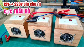 bộ kích điện 12v lên 220v mà TỐT THẾ NÀY thế này thì lắp ráp bán ko kịp - lo gì mất điện nữa !