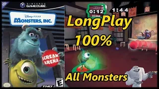 Monsters, Inc. Scream Arena - Longplay (100%) All Monsters Walkthrough (No Commentary)