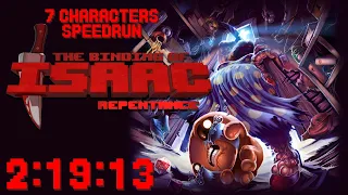 The Binding of Isaac Repentance - 7 Characters Speedrun 2:19:13 (PC)