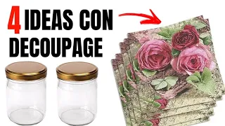 4 MANUALIDADES CON DECOUPAGE USANDO SERVILLETA