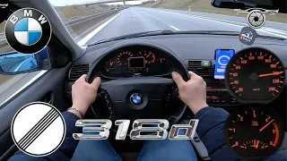 BMW E46 318D POV TOP SPEED ON GERMAN NO LIMIT AUTOBAHN 🚗