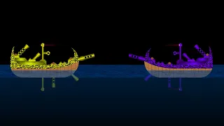 Pirate Ship Battle 3 - Marble Race in Algodoo