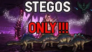 ARK: ALPHA ROCKWELL BOSS FIGHT!  DEFEATED WITH STEGOS!!