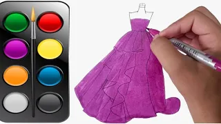 How to draw a beautiful evening dress, How to Draw Barbie Evening Gown, Jassu Kids Arts