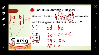 TRIK CEPAT UTBK 2023 SOAL MATRIKS