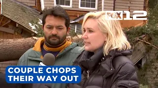 Family trapped by falling trees chops their way out of home with axe in Lake Oswego