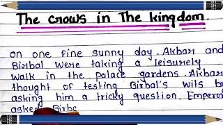 Akbar Birbal Story: The crows in the kingdom | English moral story writing | english story telling