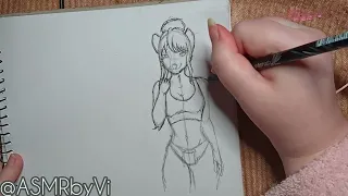 Lofi ASMR | Quietly Sketching My OC's | No Talking