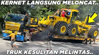 Kernet Langsung Loncat, Detik Detik Truk Dari China Muatan Berat Sulit Melintas di Sitinjau Lauik