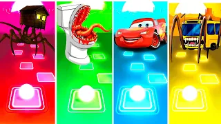 House Head vs Toilet Monster vs Lightning McQueen Eater vs Bus Eater | Tiles Hop EDM Rush