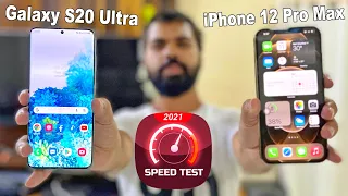 Apple iPhone 12 Pro Max Vs Galaxy S20 Ultra Speed Test | In 2021 🔥