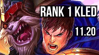 KLED vs GAREN (TOP) | Rank 1 Kled, 7 solo kills, 1.8M mastery, 300+ games | BR Challenger | v11.20