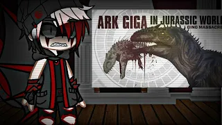 Jurassic Dinosaurs react to Arks Giga vs Jurassic World (Credits to Goji Center)