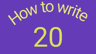 How to write ✍️ 20