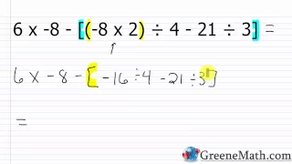 The Order of Operations with Integers