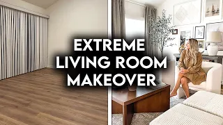 EXTREME LIVING ROOM MAKEOVER | COZY DECOR + SERENA SHADES