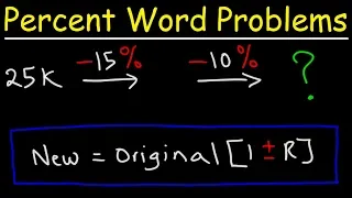 Percent Word Problems - Sales Tax, Discount, & Finding The Original Price