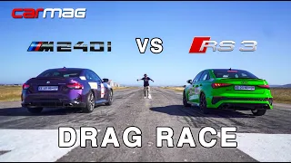 DRAG RACE: BMW M240i xDrive vs Audi RS 3